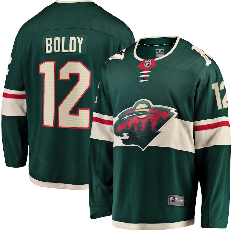 Men's Minnesota Wild Matthew Boldy #12 Green Home Breakaway Jersey